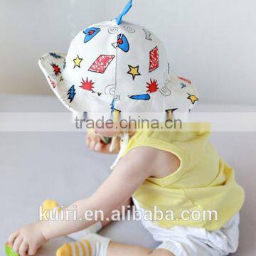 Kid Unisex Printing Sun Hats Bucket Hat With Fly on the Top photo-4