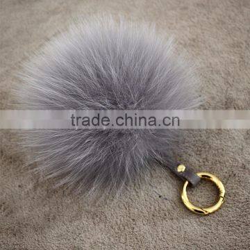 Myfur Fashion Dyed 100% Real Fox Fur Pom Pom Keychain for Bag Accessories photo-5