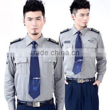 New Design Cheap Wholesale Grey Long Sleeve Hotel Security Guards Military Uniforms for Sale photo-2