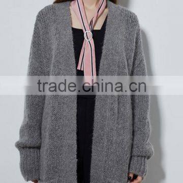 2017 High Quality Winter Acrylic Chenille Heavy Side Pockets Cardigan Sweaters for Women photo-4