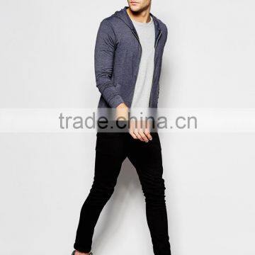 Lightweight Jersey Muscle Zip-Up Hoodie In Navy photo-3