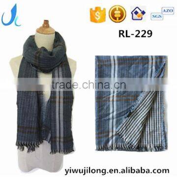 Jilong Double Face Plaid Scarf Classic Blue Fashion Men Scarf