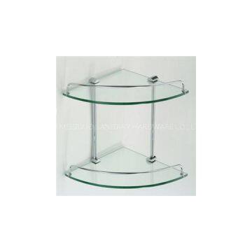 Two Tiers Corner Glass Shelf