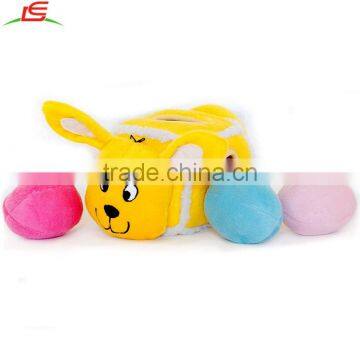 Hide an Egg Burrow Interactive Squeaky Plush Dog Toy With 3 Eggs