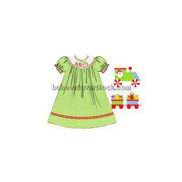 Pretty Christmas smocked bishop dress - BB864