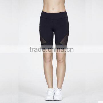 Mesh Compression Leggings Black Active Workout Tights for Running Women Yoga Shorts photo-3