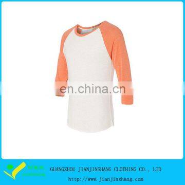 3/4 Sleeve Scoop Collar Color Combination Baseball T Shirts Hot Sales