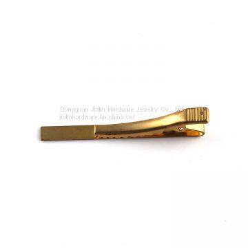 Mens fashion brass simple necktie tie bar clip