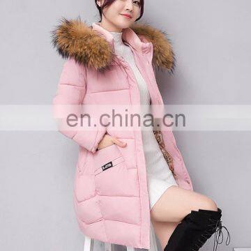 Down Jacket Cotton Clothing Women in the Long Section of Thick Hair Collar Collar Winter Winter Casual Cotton Jacket S1021