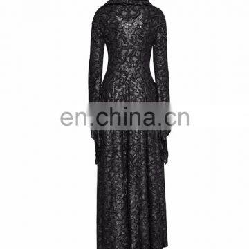Gothic Punk Rave Black Longsleeve High Low Hooded Dress Q-308 photo-2