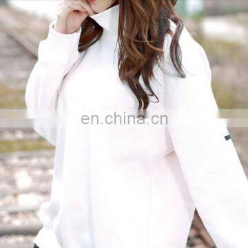 Clothing Women Spring Autumn Ladies Tops Loose Cotton Long Sleeve Batwing High Chimney Collar Velvet Sweatshirt for Women photo-2