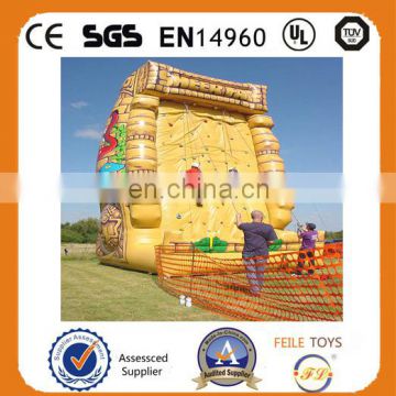 2015 Customized cheap inflatable rock climbing wall for children