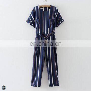 T-JP004 HotSale Bodycon Stripe Bandage Women Jumpsuits