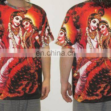Hindu God Deity Lord Hare Radha Krishna Vishnu Govinda Gopala TeeTshirt Shirt Hippie Dj Art T - Shirt Shirt M / L / Xl photo-3