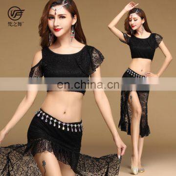 T-5167 Austrial porpular design lace bellydance top and skirt set