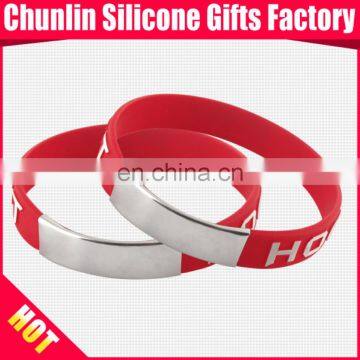 Silicone Bracelets With QR Code on Metal Clips/Buckles