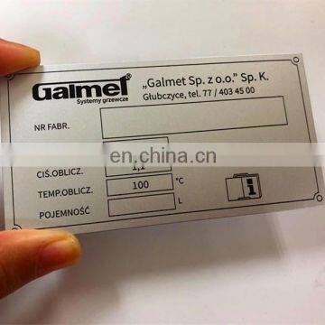 Custom made machine identification label