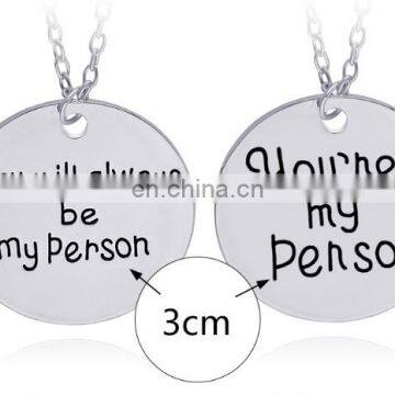 Jewelry 2pcs/set YOU ARE MY PERSON Anchor Pendant Tag Necklace You Will Always be my Person Jewelry Couple for Valentine's Gifts photo-2