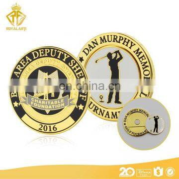 Wholesale Custom Shinny Gold Challenge Coin With Golf Spinner