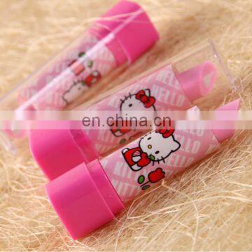 Pink lipstick shaped pencil eraser