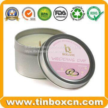 Round Metal Gift Box Candle Tin photo-2