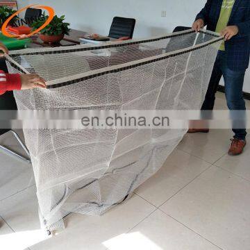 140*225 cm Creamed colored PP knitted firewood mesh bag with label draw string for canada