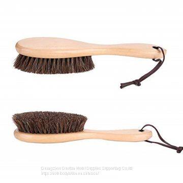 Natural Horsehair Shoes Brush Leather Cleaning Brush With Long Wood Handle for Upholstery, Cleaner Car Interior, Upholstery Furniture, Shoes,Leather Clothes,Handbags, Sofa photo-3