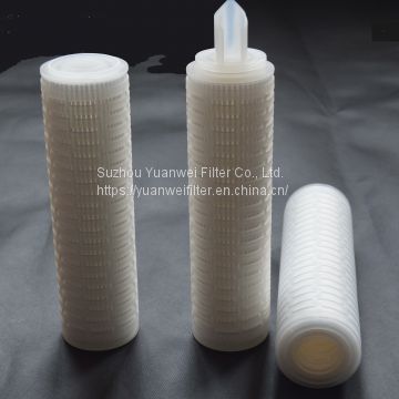 pleated PP filter cartridge prefiltration on water, food & beverage, beer, wine and chemical industry