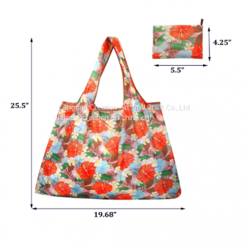 Reusable Heavy Duty Shopping Bags Fits in Pocket for Foods Groceries photo-2