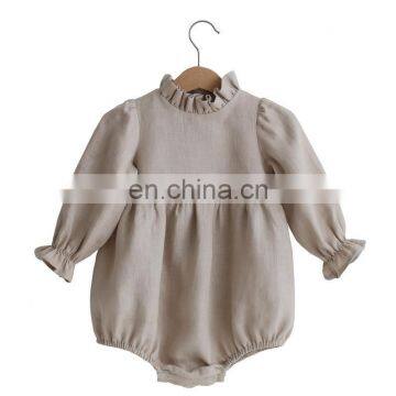 Baby Fashion Clothes Ruffle CollarPrincess Long Sleeve Linen Romper