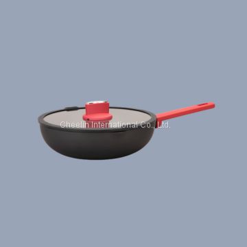 Non-stick Pressed Aluminium Wok with Pouring Mouth