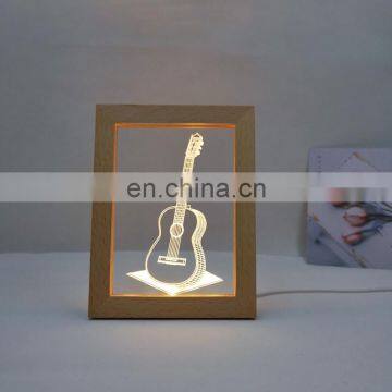 Warm White Led Light Decorative Wooden Children Night Light Led