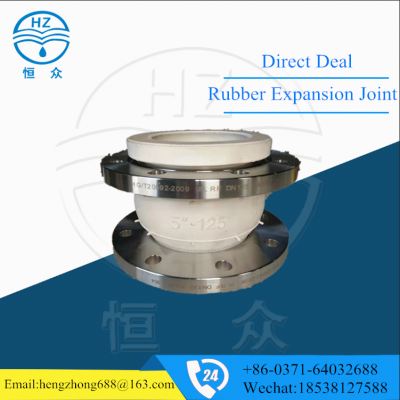 White rubber expansion joint for food