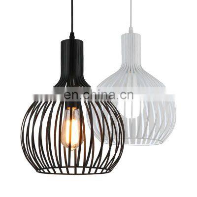 Vintage Cage Pendant Light Black White Ceiling Pendant Light Fixture