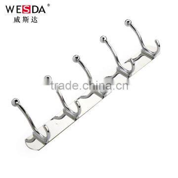 Wesda zinc alloy bathroom accessories decorative stainless steel coat hook for towel 831