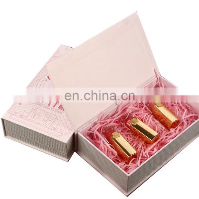 Custom book shape paper box gift makeup packaging for cosmetic set