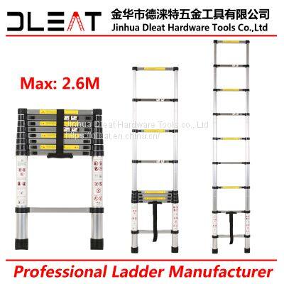 Dleat 2.6m Single Aluminum Telescopic Ladder With EN131