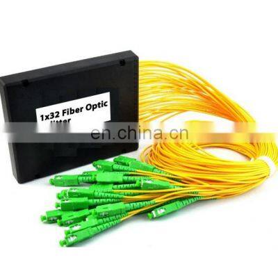 China manufacturer 1x2 1x4 1x8 1x16 1x32 1x64 fiber optic PLC micro splitter ABS box type splitter