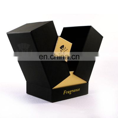 Special Design Soft Touching Custom Black Luxury Perfume Box Packaging