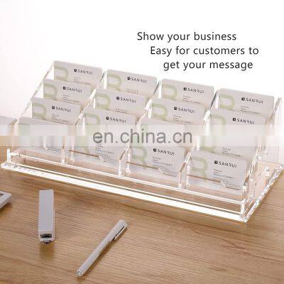 16 Slots Acrylic Business Cards Holder Cards Holder for Desk photo-3