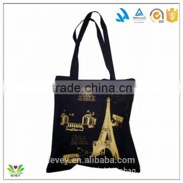 Black golden powder printed shopping bag