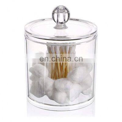 Clear Plastic Apothecary Jar Set for Bathroom Cotton Ball, Cotton Swab, Cotton Round Pads Organizer