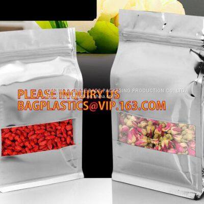 Zipper Stand Up Plastic Biodegradable Food Packaging Pouch Bag With Window,Food Grade Biodegradable Kraft Stand Up Pouch photo-2