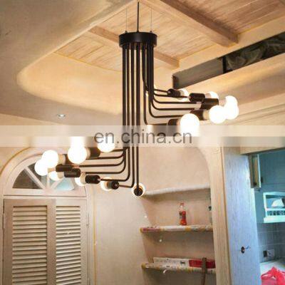 Moroccan Style Creative Spiral LED Pendant Light For Staircase Restaurant Living Room Vintage Iron Art Chandelier