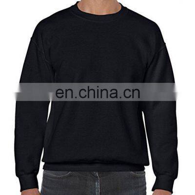 Latest design black custom sweatshirt for men with puff 3d printing and chenille embroidery work crew neck sweater