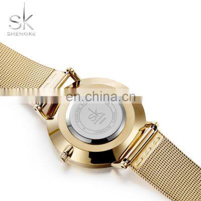 SHENGKE Bracelet Wrist Watch Set Golden Steel Mesh Band Watch Female Gift Box Set Gold Plated Watches & Bracelets&Bangles photo-5