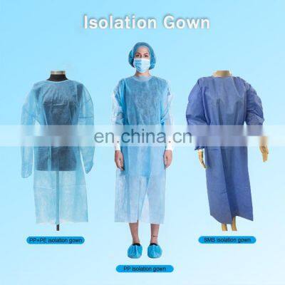 Waterproof Disposable Non-Woven 35g PP PE Non-Sterile Hospital Isolation Gown photo-5