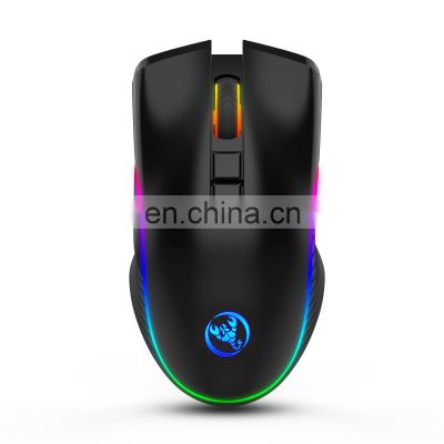 HXSJ T26 2.4G RGB luminous wireless mouse TYPE-C rechargeable seven-button computer competitive gaming mouse