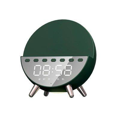 High Quality Alarm Clock Bluetooth Speaker With LED Display Wireless Charger for Mobile Phone Portable on Table Wireless Speaker photo-3
