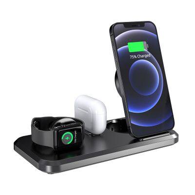 Factory Direct Sale 3 in 1 Adjustable Wireless Charger Multi-function Magnetic Charging Stand for iPhone